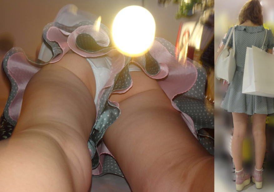 素人スカート逆さ撮り-7